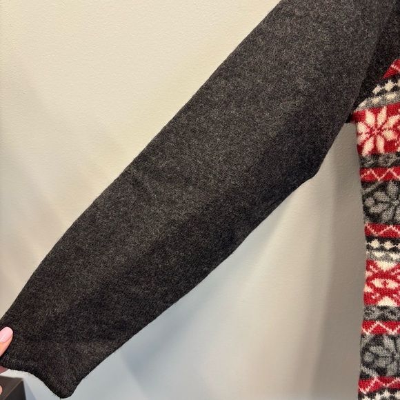 Woolrich Large Sweater Hooded Cardigan Twin Lake Fair Isle Nordic Wool Full Zip - Picture 9 of 14